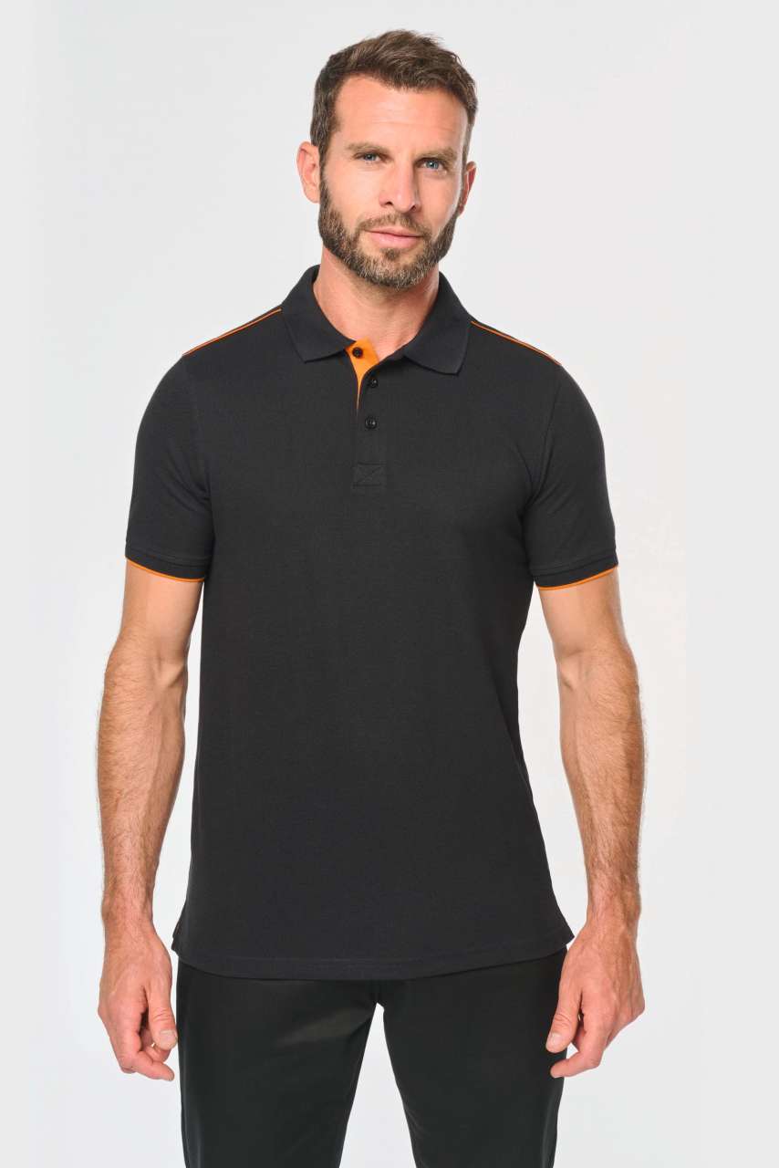 wk270 MEN'S SHORT-SLEEVED CONTRASTING DAYTODAY POLO SHIRT
