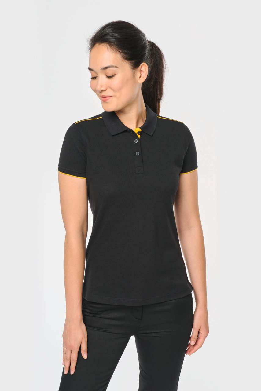 wk271 LADIES' SHORT-SLEEVED CONTRASTING DAYTODAY POLO SHIRT