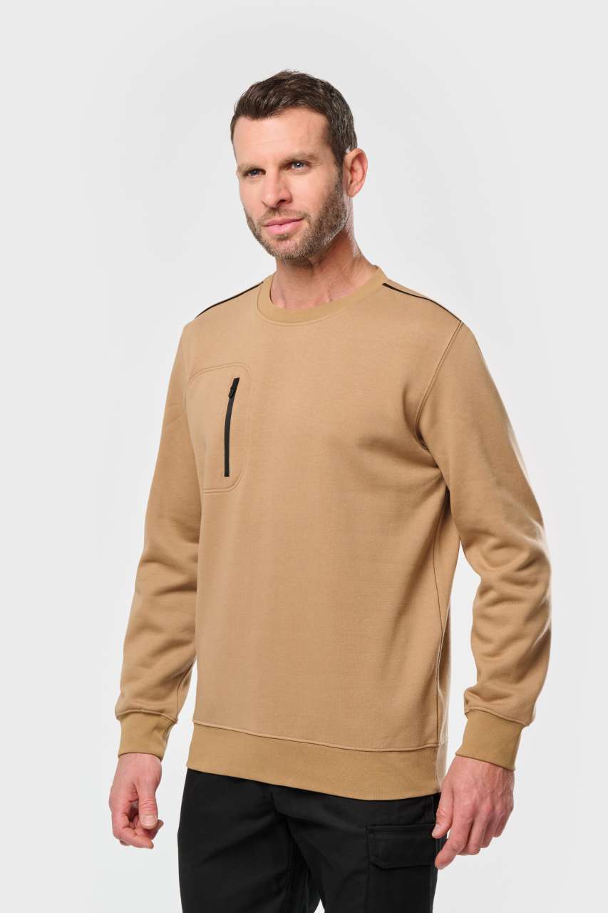 wk403 UNISEX DAYTODAY CONTRASTING POCKET SWEATSHIRT