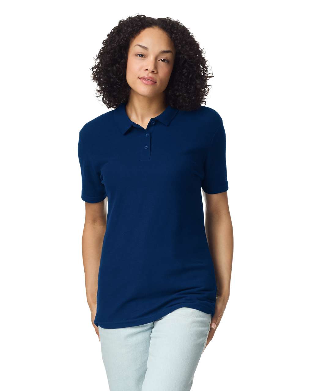 gil64800-b3 SOFTSTYLE® LADIES' DOUBLE PIQUÉ POLO WITH 3 COLOUR-MATCHED BUTTONS