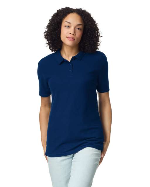 gil64800-b3 SOFTSTYLE® LADIES' DOUBLE PIQUÉ POLO WITH 3 COLOUR-MATCHED BUTTONS
