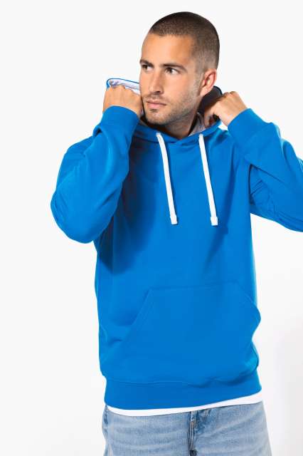 KA446 MEN'S CONTRAST HOODED SWEATSHIRT