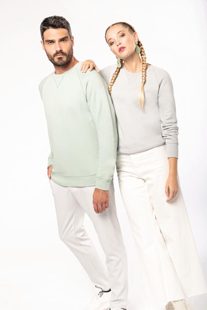 KA481 LADIES’ ORGANIC COTTON CREW NECK RAGLAN SLEEVE SWEATSHIRT