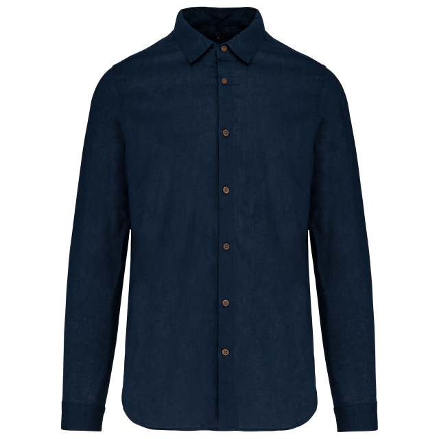 KA588 MEN'S LONG SLEEVE LINEN AND COTTON SHIRT