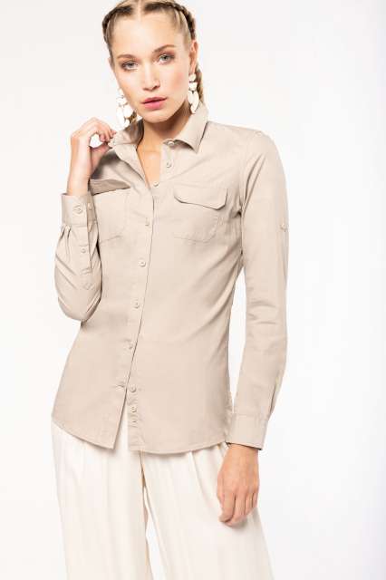 KA591 LADIES' LONG-SLEEVED SAFARI SHIRT