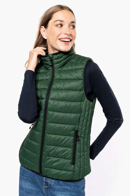 KA6114 LADIES' LIGHTWEIGHT SLEEVELESS FAKE DOWN JACKET