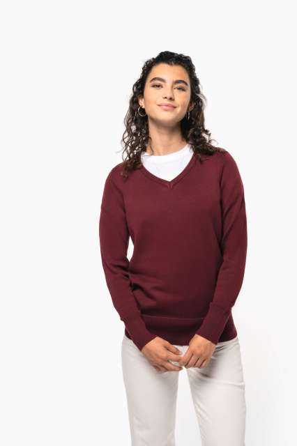 KA966 LADIES' V-NECK JUMPER