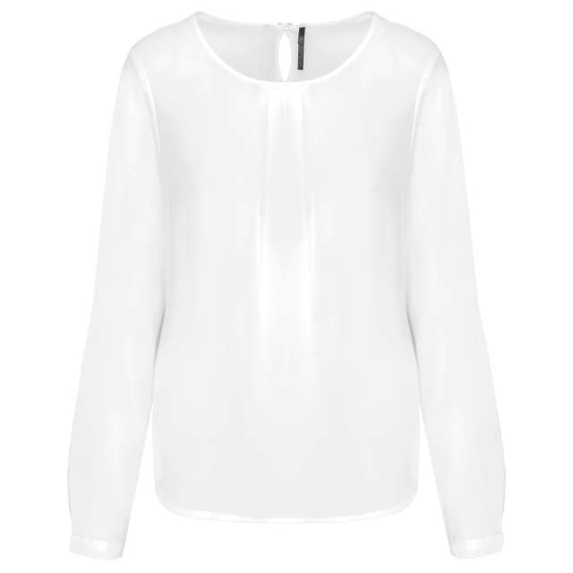 LADIES' LONG-SLEEVED CREPE BLOUSE