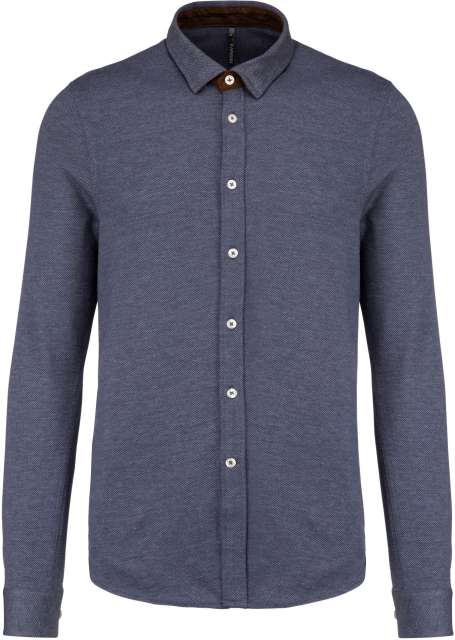 ka507 LONG-SLEEVED JACQUARD KNIT SHIRT