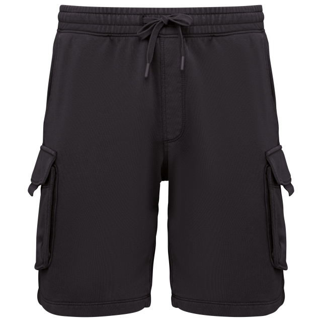 FÉRFI FRENCH TERRY MOSOTT HATÁSÚ CARGO SHORT