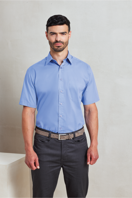 PR202 MEN'S SHORT SLEEVE POPLIN SHIRT