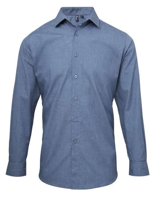 PR217 MEN'S CROSS-DYE ROLL SLEEVE POPLIN BAR SHIRT