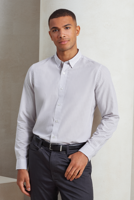 pr252 'MAXTON' CHECK MEN'S LONG SLEEVE SHIRT