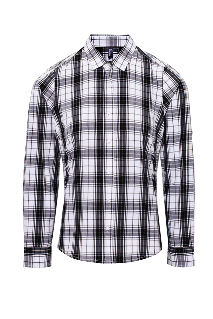 PR354 'GINMILL' CHECK - WOMEN'S LONG SLEEVE COTTON SHIRT