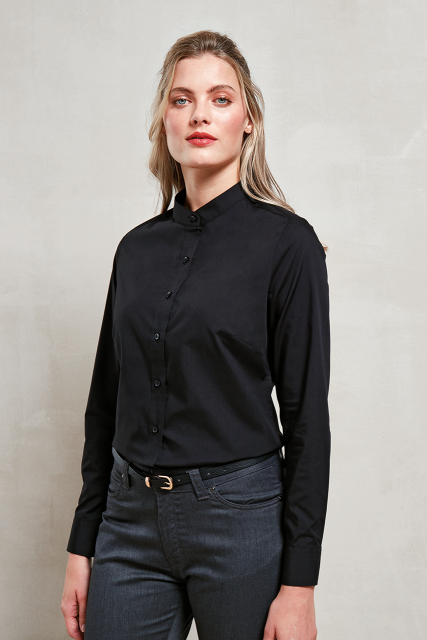 pr358 WOMEN’S BANDED COLLAR 'GRANDAD' SHIRT