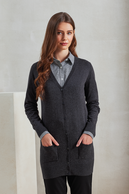 PR698 WOMEN'S LONG LENGTH KNITTED CARDIGAN
