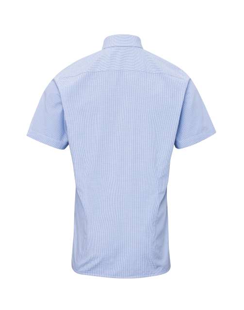 MEN'S SHORT SLEEVE GINGHAM COTTON MICROCHECK SHIRT