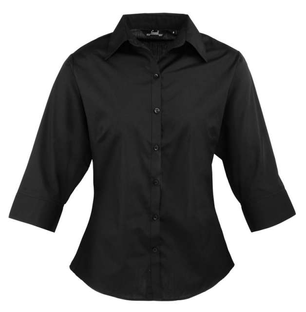 pr305 WOMEN'S POPLIN 3/4 SLEEVE BLOUSE