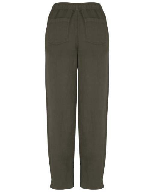 ECO-FRIENDLY LADIES' LINEN WASHED EFFECT TROUSERS