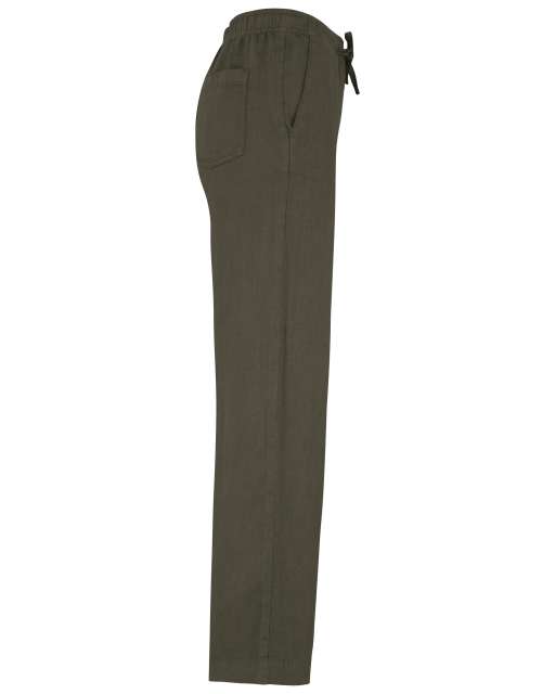 ECO-FRIENDLY LADIES' LINEN WASHED EFFECT TROUSERS