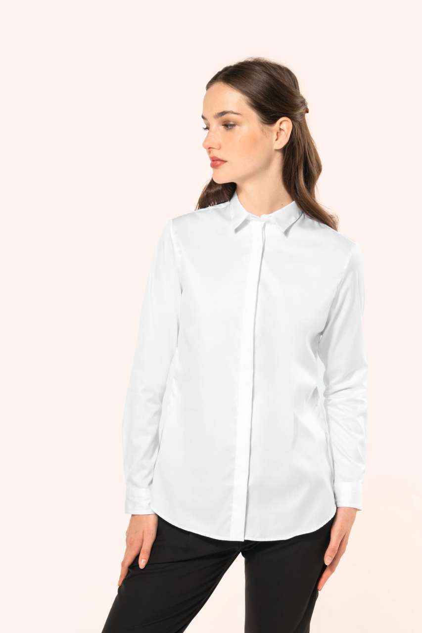 pk507 LADIES' LONG-SLEEVED TWILL SHIRT