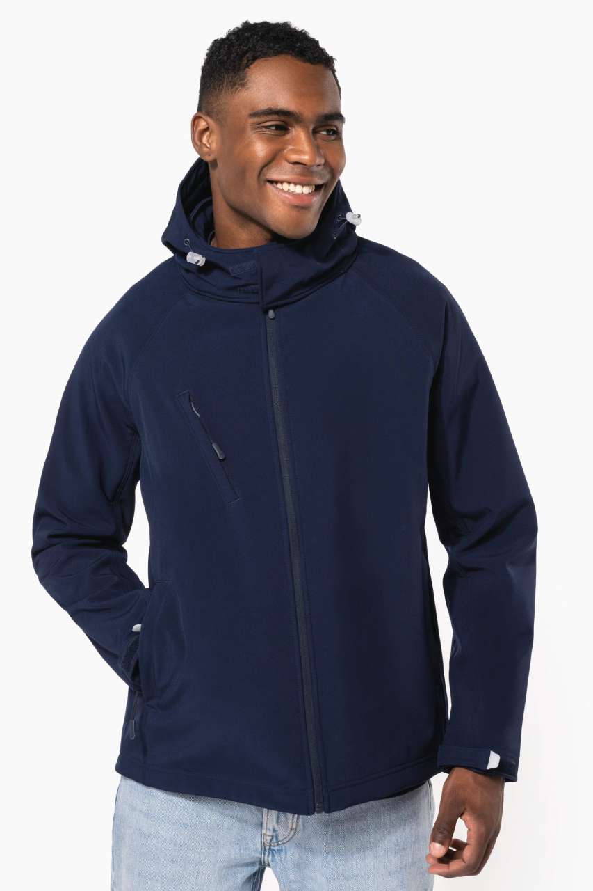 ka413 FÉRFI KAPUCNIS SOFTSHELL KABÁT
