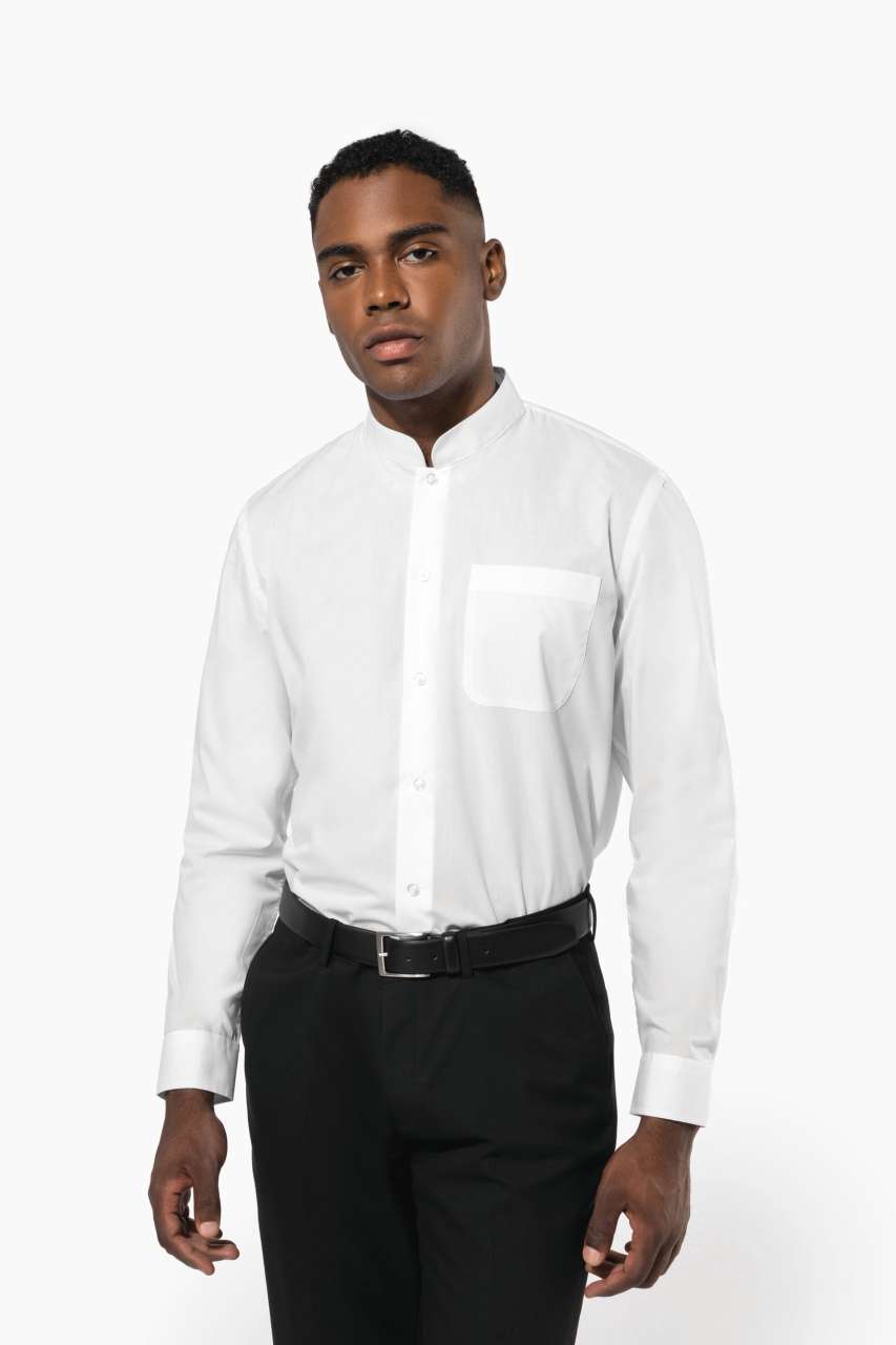 ka515 MEN'S LONG-SLEEVED MANDARIN COLLAR SHIRT