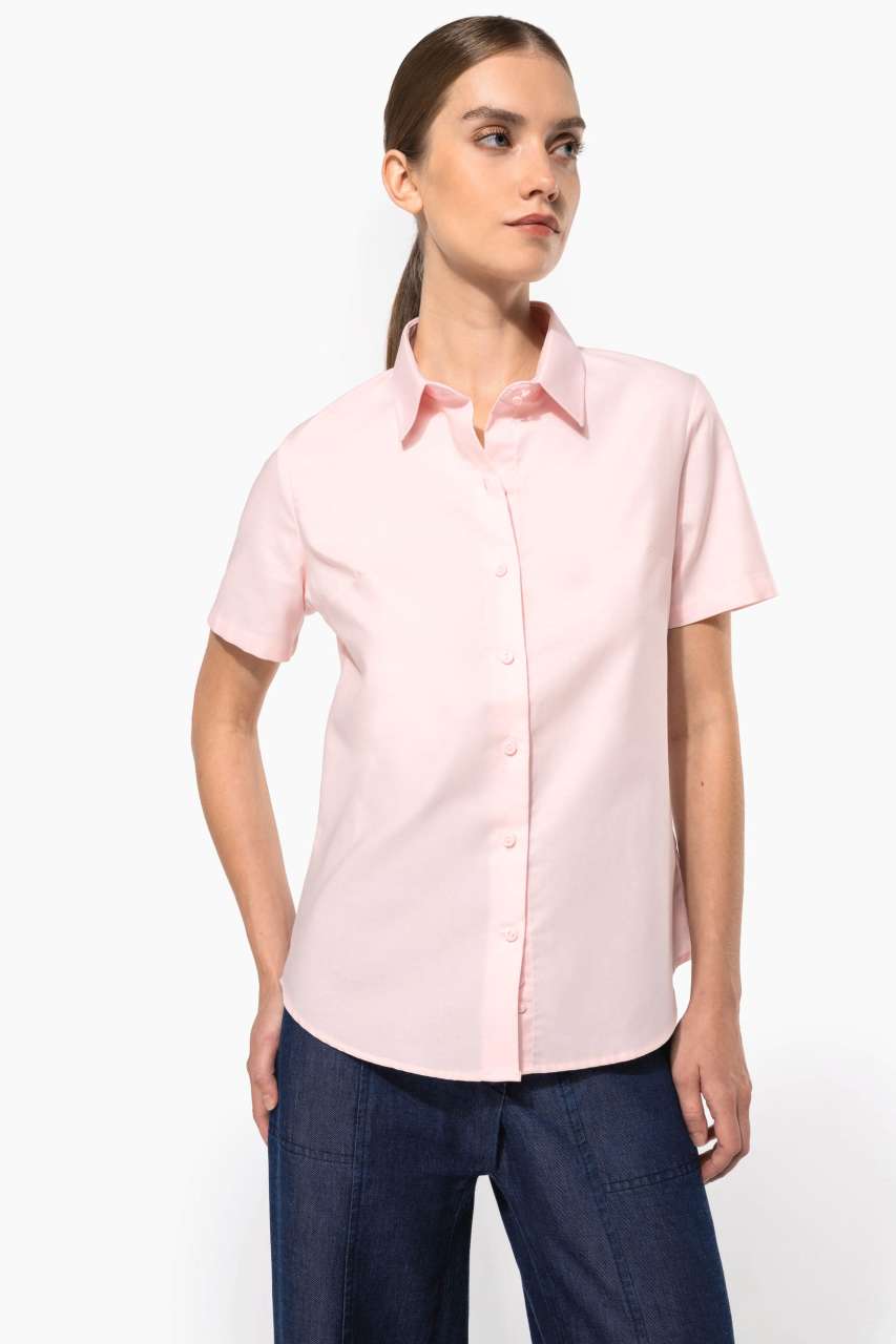 ka536 LADIES' SHORT-SLEEVED OXFORD SHIRT