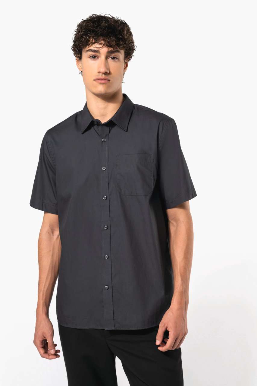 ka543 MEN'S SHORT-SLEEVED COTTON POPLIN SHIRT