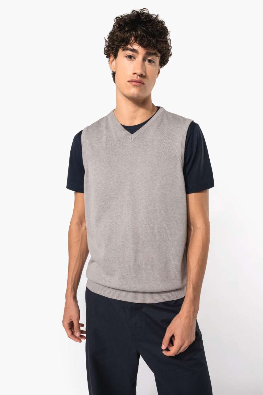ka969 MEN'S SLEEVELESS V-NECK JUMPER