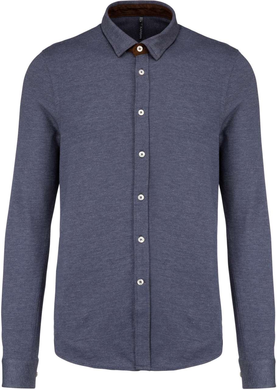 ka507 LONG-SLEEVED JACQUARD KNIT SHIRT