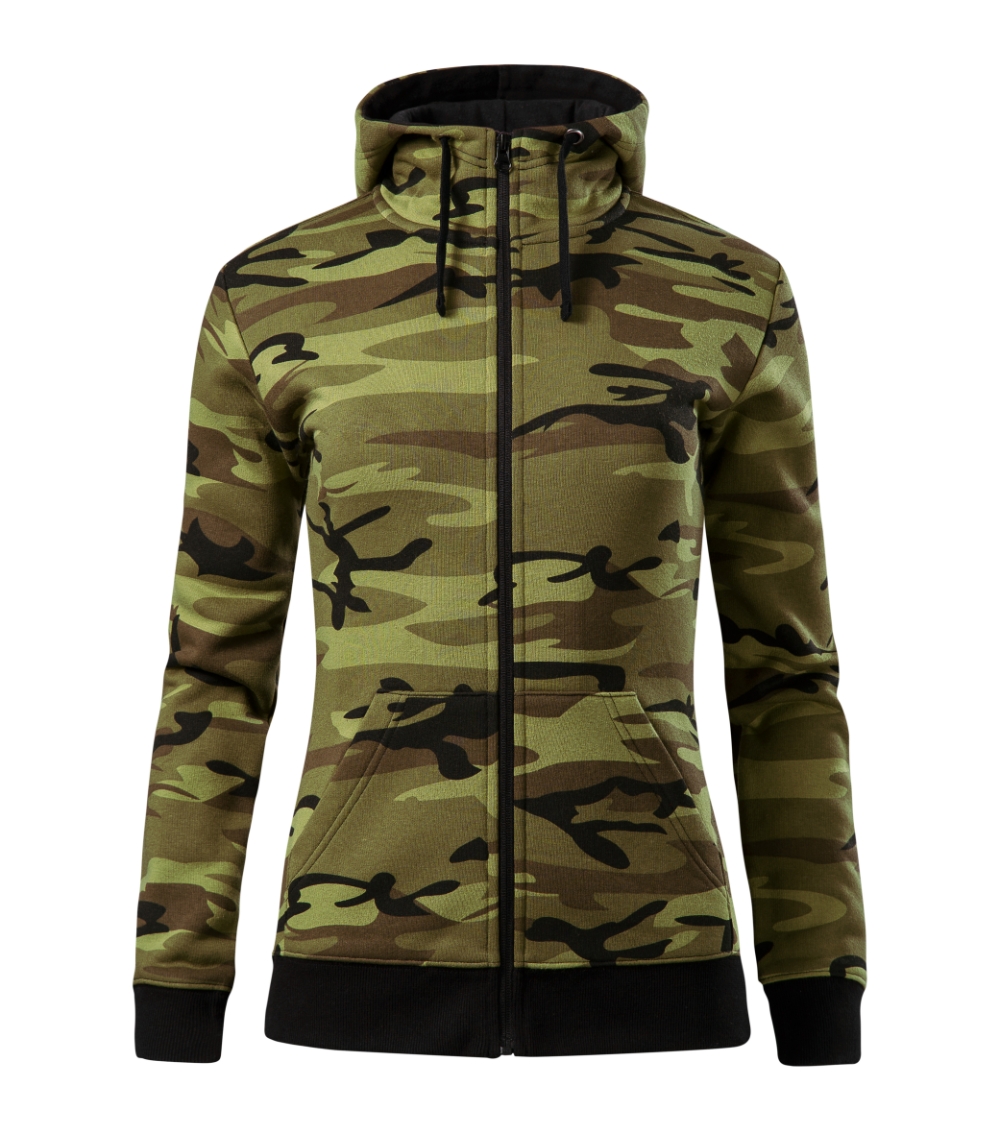 Camo Zipper Felső női
