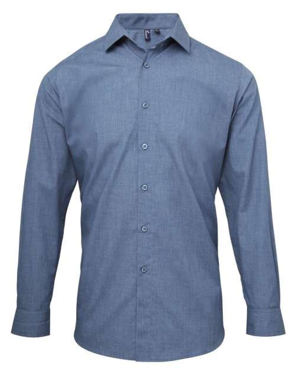 pr217 MEN'S CROSS-DYE ROLL SLEEVE POPLIN BAR SHIRT