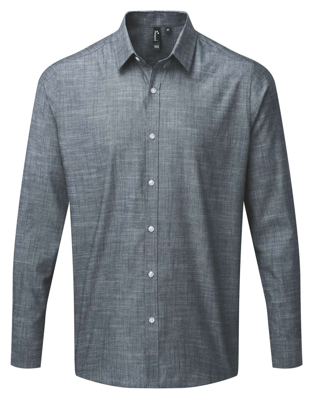 pr245 MEN'S COTTON SLUB CHAMBRAY LONG SLEEVE SHIRT
