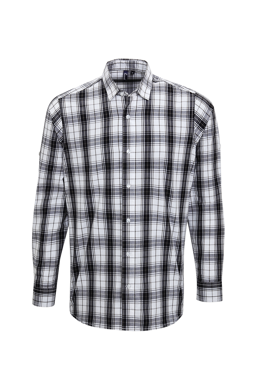 pr254 'GINMILL' CHECK - MEN'S LONG SLEEVE COTTON SHIRT