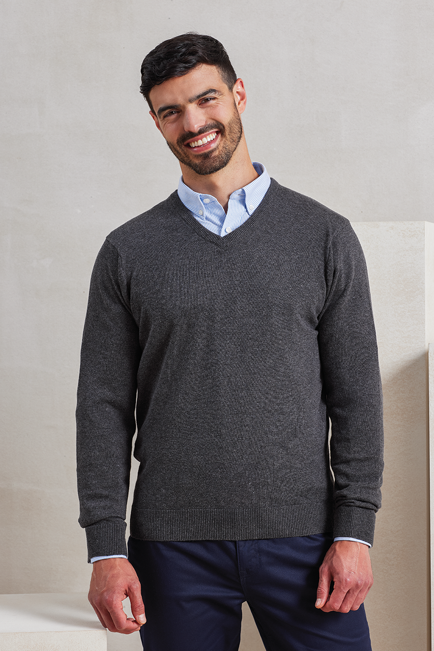 pr694 MEN'S KNITTED V-NECK SWEATER