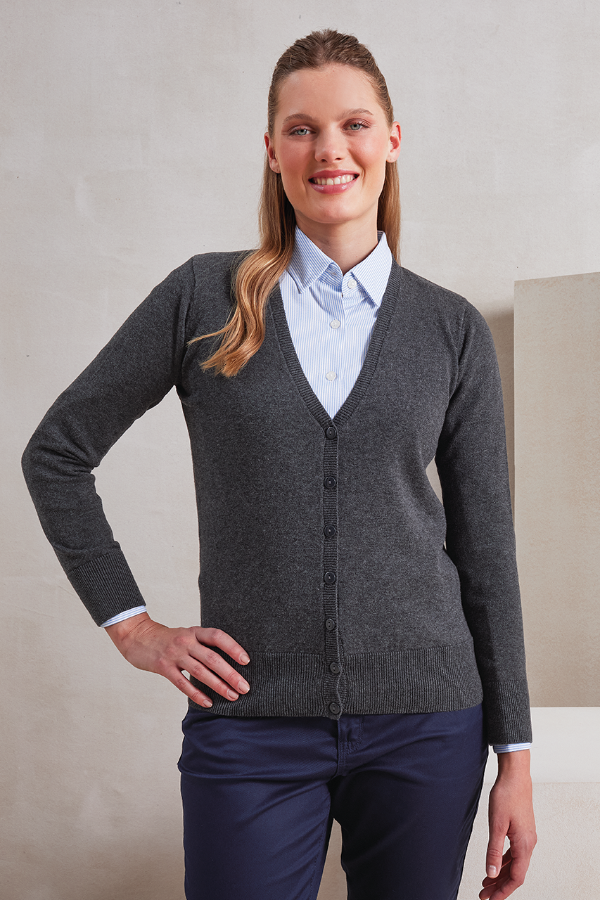 pr697 WOMEN'S BUTTON-THROUGH KNITTED CARDIGAN