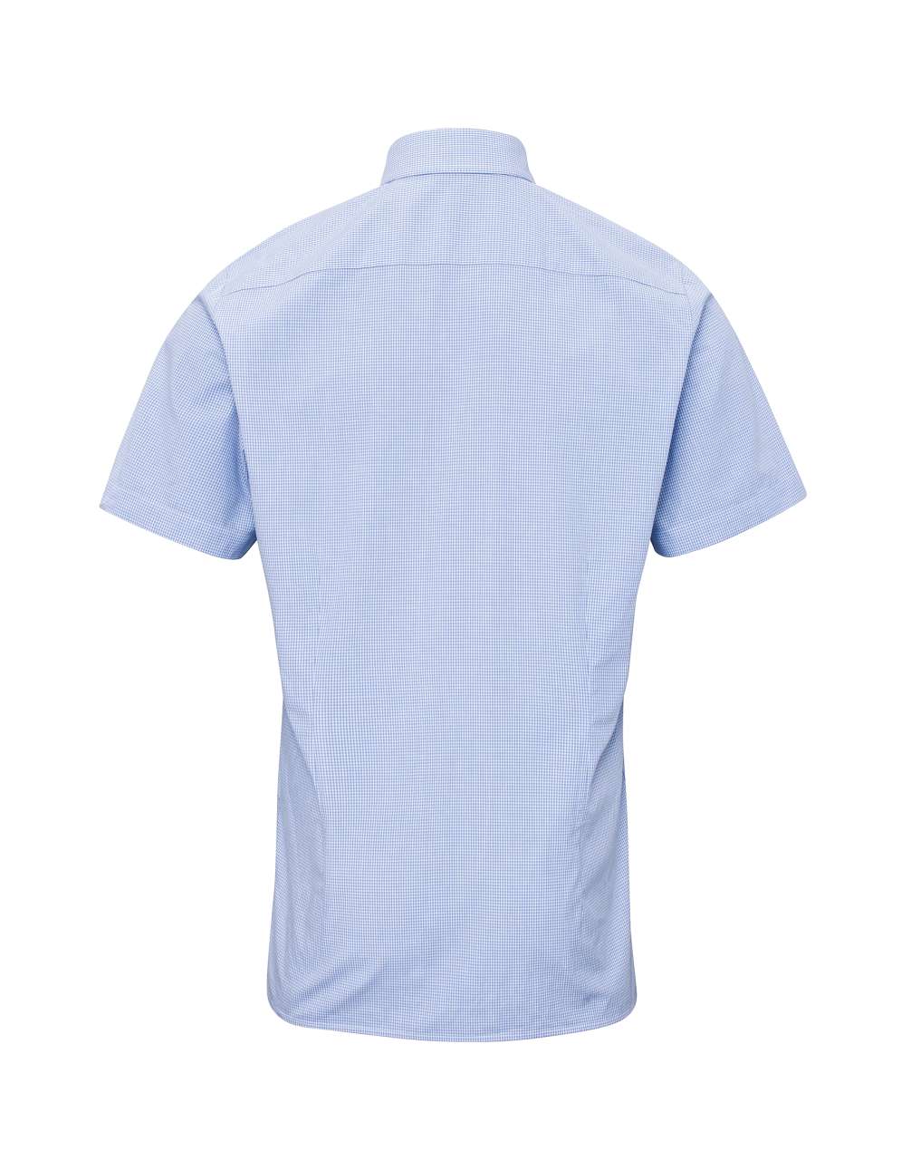 MEN'S SHORT SLEEVE GINGHAM COTTON MICROCHECK SHIRT