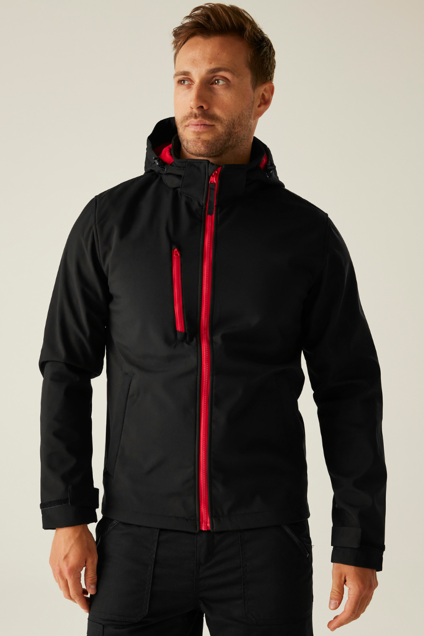retra701 VENTURER 3 LAYER HOODED PRINTABLE SOFTSHELL JACKET