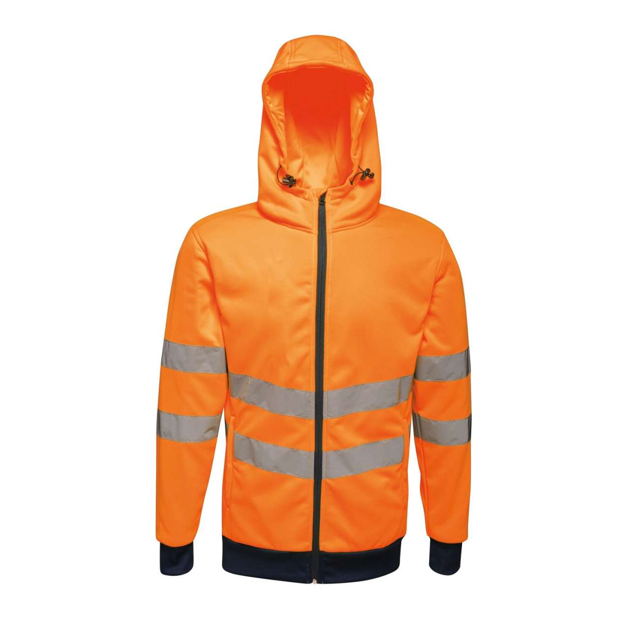 HI-VIS VÉGIG CIPZÁRAS KAPUCNIS DZSEKI