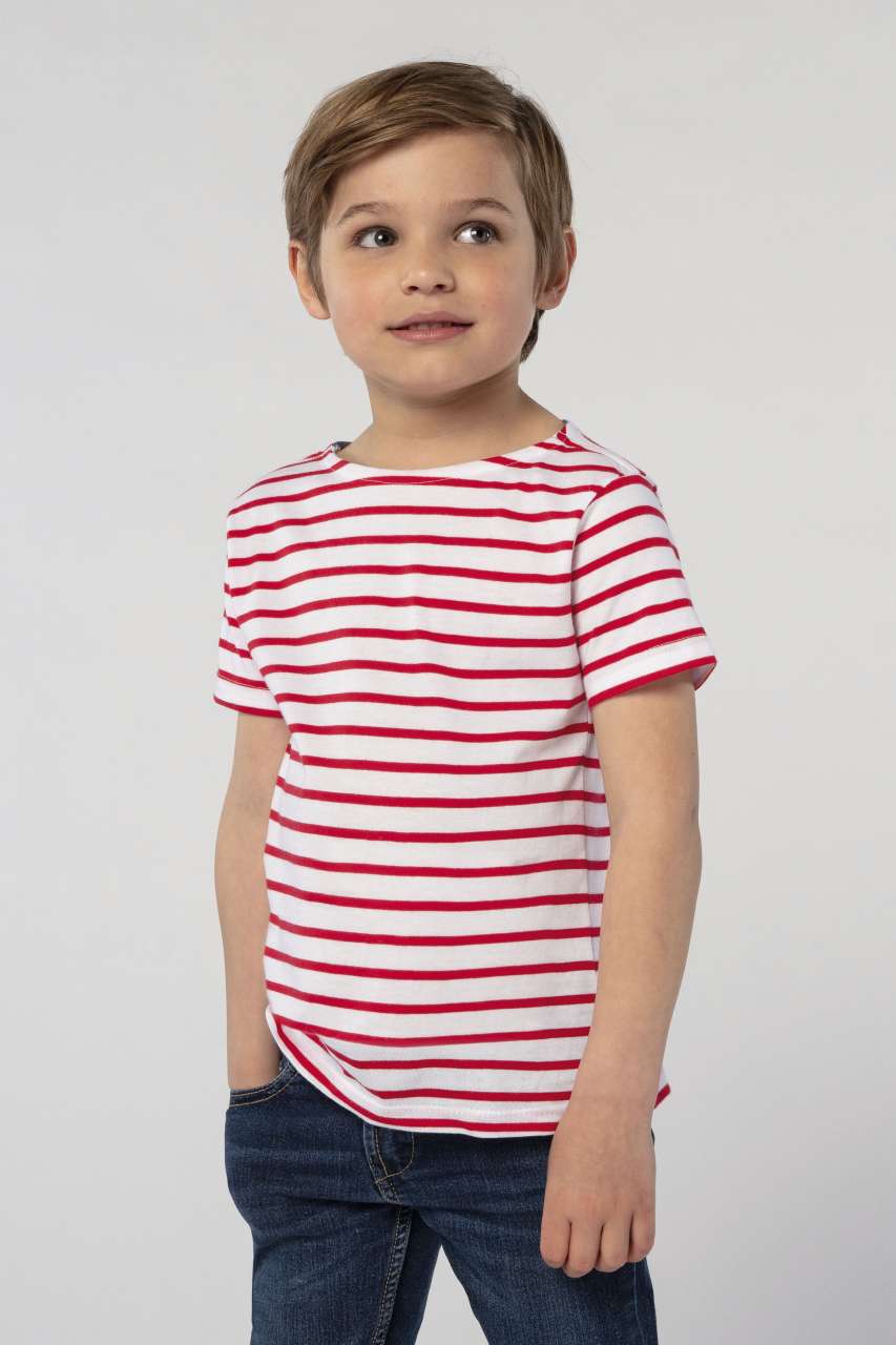 so01400 SOL'S MILES KIDS' - ROUND NECK STRIPED T-SHIRT