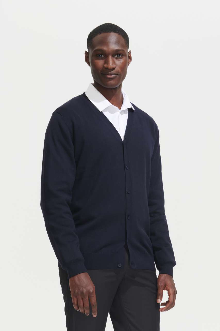 so90011 SOL'S GOLDEN MEN - V-NECK KNITTED CARDIGAN